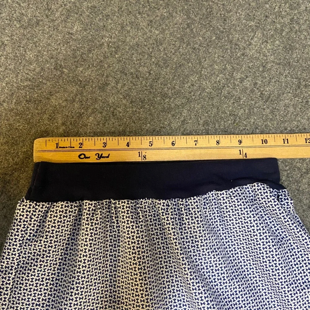 Girls Midi Mom and Pop's Kids Skirt Size 6 Blue White Upcycled Cotton Tiered